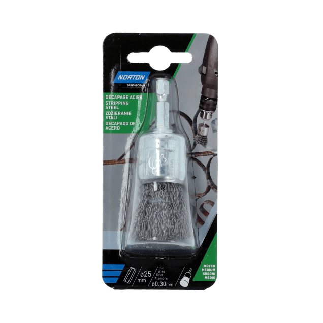 Norton Crimped End Brushes for Stripping Metal & Stainless Steel